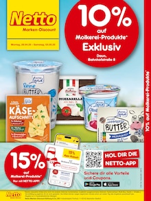 Netto Marken-Discount Daun Prospekt "10% auf Molkerei-Produkte" mit 2 Seiten