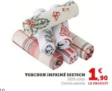Torchon imprimé 50x70cm en promo chez Super U Lyon à 1,90 €