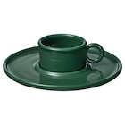 Tasse mit Untertasse dunkelgrün Angebote von VINTERFINT bei IKEA Freiberg für 9,99 €