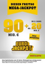 Westlotto Prospekt "Diesen Freitag Mega-Jackpot", 2 Seiten, für Dinslaken, 07.04.2020 - 10.04.2020 Westlotto Prospekt "Diesen Freitag Mega-Jackpot", 2 Seiten, für Dinslaken, 07.04.2020 - 10.04.2020
