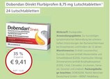 Dobendan Direkt Flurbiprofen 8,75 mg Lutschtabletten bei LINDA Premiumapotheke im Marl Prospekt für 8,90 €