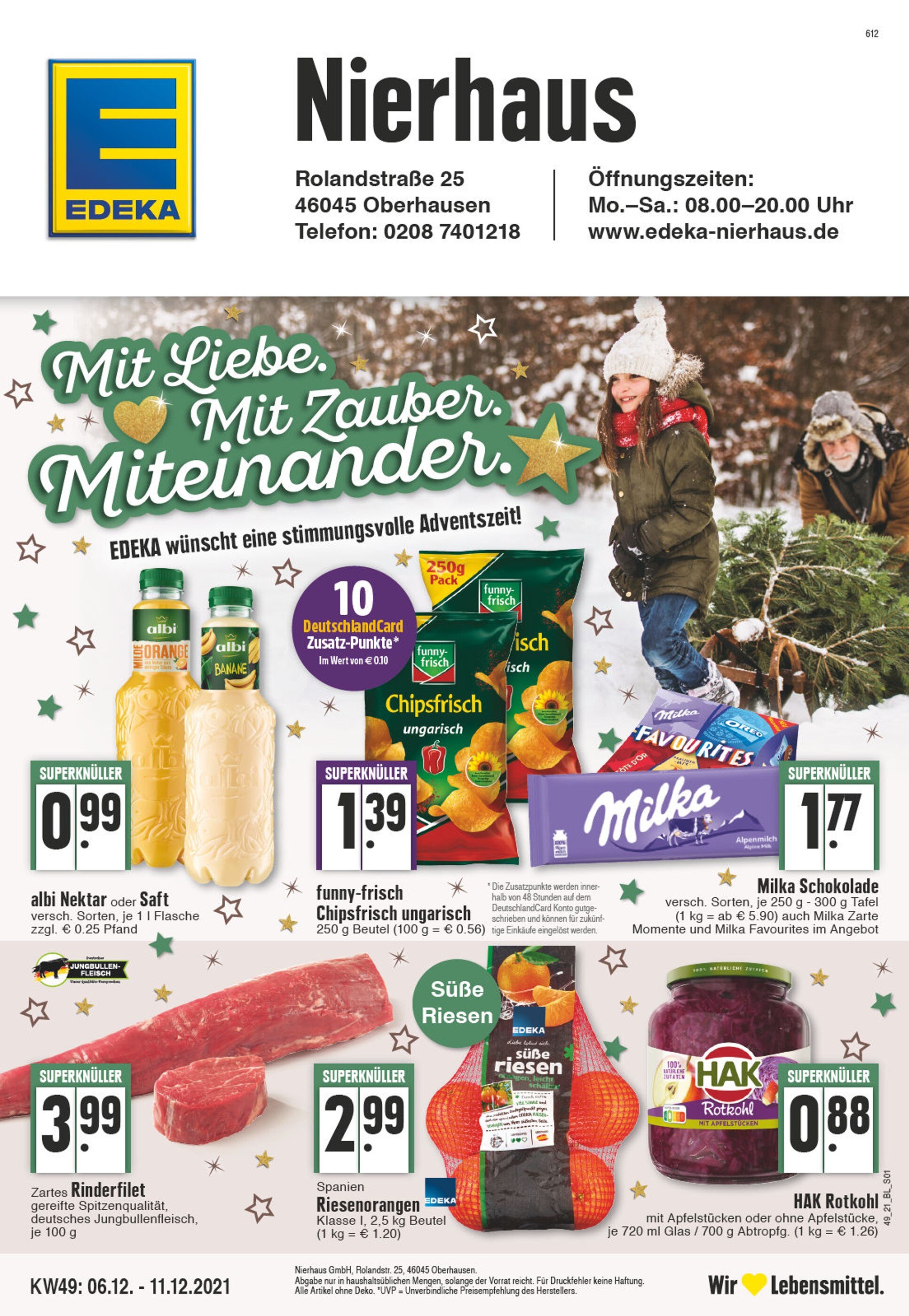 EDEKA Prospekt für Oberhausen mit 32 Seiten EDEKA Prospekt für Oberhausen: "Aktuelle Angebote", 32 Seiten, 06.12.2021 - 11.12.2021