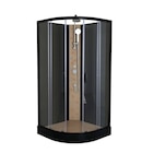 Cabine de douche ronde - Verre et bambou - L90xH225xP90cm en promo chez Brico Cash Aubervilliers à 459,00 €