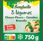 Les 3 légumes chouxfleurs, carottes, brocolis précuits vapeur surgelés - BONDUELLE dans le catalogue Intermarché