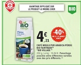 Café moulu pur arabica pérou bio fairtrade - BIO VILLAGE - E.Leclerc à Dijon Café moulu pur arabica pérou bio fairtrade - BIO VILLAGE en promo chez E.Leclerc Dijon à 4,21 €
