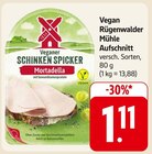 EDEKA - Veganer Schinken Spicker Mortadella Angebot im Prospekt Veganer Schinken Spicker Mortadella bei EDEKA im Prospekt "" für 1,11 €