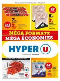 Catalogue Hyper U en cours à Équevillon et aux alentours : «MÉGA FORMATS MÉGA ÉCONOMIES» avec 16 pages, valable du 28/05/2024 au 09/06/2024
