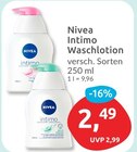 Intimo Waschlotion im Angebot bei budni in Buchholz Intimo Waschlotion Angebote von Nivea bei budni Buchholz für 2,49 €