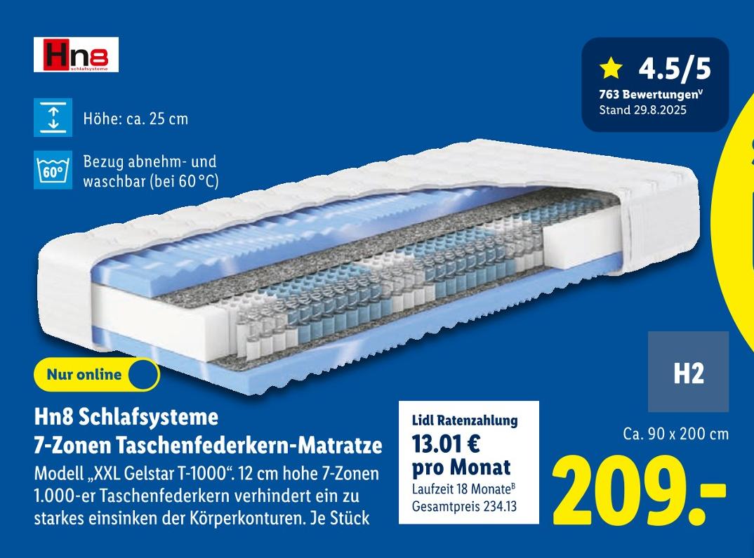7-Zonen Taschenfederkern-Matratze