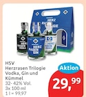 Herzrasen Trilogie Vodka, Gin und Kümmel von HSV im aktuellen budni Prospekt