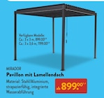 Pavillon mit Lamellendach im Angebot bei ALDI Nord in Wermelskirchen Pavillon mit Lamellendach Angebote von MIRADOR bei ALDI Nord Wermelskirchen für 899,00 €