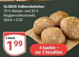 Vollkornbrötchen im Angebot bei GLOBUS in Brühl Vollkornbrötchen Angebote von Globus bei GLOBUS Brühl für 1,99 €