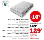 MATELAS "ZEUS" 90X190CM - Super U à Saintes MATELAS "ZEUS" 90X190CM en promo chez Super U Saintes à 129,00 €