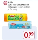 Duft- oder Geruchsstopp Müllbeutel Angebote von Rubin bei Rossmann Villingen-Schwenningen für 0,99 €