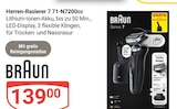 Herren-Rasierer 7 71-N7200cc im Angebot bei GLOBUS in Altenburg Herren-Rasierer 7 71-N7200cc Angebote von BRAUN bei GLOBUS Altenburg für 139,00 €