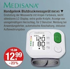 Handgelenk Blutdruckmessgerät BW345 im V-Markt Prospekt Handgelenk Blutdruckmessgerät BW345 von Medisana im aktuellen V-Markt Prospekt für 12,99 €