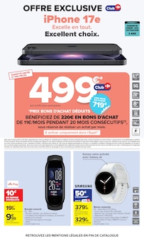 Promotion IPhone dans le prospectus Carrefour, valable du 17/08/2026 au 31/08/2026 Promo IPhone dans le catalogue Carrefour du moment à la page 63