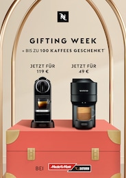 Nespresso Prospekt: "Gifting Week + bis zu 100 Kaffees geschenkt", 3 Seiten, 28.11.2024 - 01.12.2024