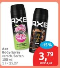 Body-Spray im Angebot bei budni in Buchholz Body-Spray Angebote von Axe bei budni Buchholz für 3,79 €