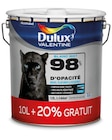 Peinture(d) murs plafonds et boiseries Dulux Valentine 98% monocouche mat blanc 10 L + 20% gratuit - Dulux Valentine en promo chez Castorama Peinture(d) murs plafonds et boiseries Dulux Valentine 98% monocouche mat blanc 10 L + 20% gratuit - Dulux Valentine dans le catalogue Castorama