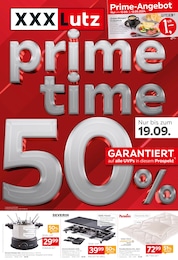 XXXLutz Möbelhäuser Prospekt "prime time 50%" für Aschaffenburg, 16 Seiten, 09.09.2024 - 15.09.2024