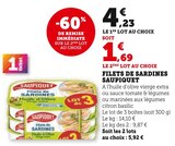 Filets de sardines - SAUPIQUET - U Express à Pau Filets de sardines - SAUPIQUET en promo chez U Express Pau à 1,69 €
