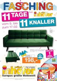 Aktueller Möbel Inhofer Möbel & Einrichtung Prospekt für Ochsenhausen: FASCHING BEI MÖBEL INHOFER mit 6} Seiten, 05.02.2026 - 17.02.2026