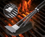 Brosse en acier inoxydable pour barbecue avec grattoir en promo chez PEARL Bourg-la-Reine à 8,99 €