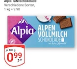 Alpen Vollmilch Schokolade Angebote von Alpia bei GLOBUS Jena für 0,99 €