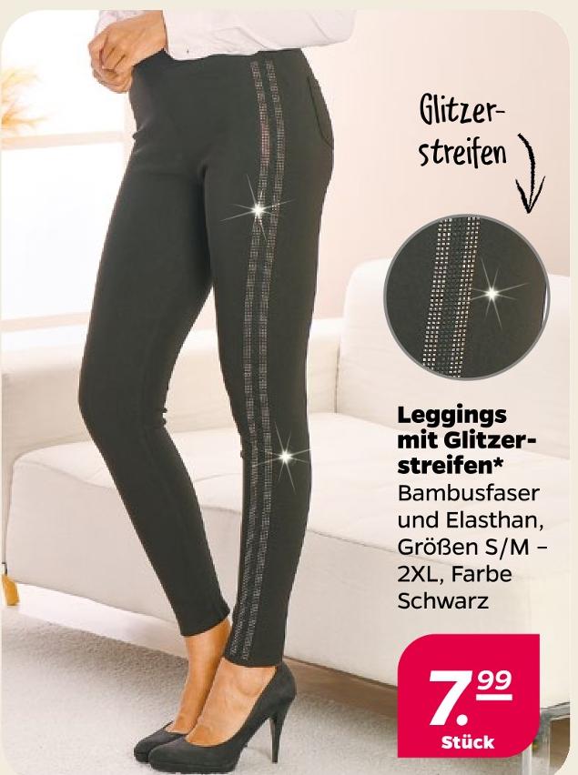 Leggings mit Glitzerstreifen
