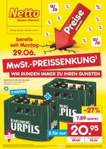 Netto Marken-Discount Prospekt für Neunkirchen mit 47 Seiten Netto Marken-Discount Prospekt für Neunkirchen: "MwSt.-PREISSENKUNG - WIR RUNDEN IMMER ZU IHREN GUNSTEN", 47 Seiten, 06.07.2020 - 11.07.2020