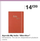 Agenda My hello - Oberthur en promo chez Monoprix Nanterre à 14,99 €