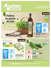 Catalogue Supermarchés Auchan Supermarché en cours à Montrieux-en-Sologne et alentours, "Faites le plein de bio à prix bas", 12 pages, 22/05/2024 - 02/06/2024