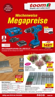 Bohrmaschine im aktuellen toom Baumarkt Prospekt (Moers) Bohrmaschine im toom Baumarkt Prospekt "Respekt, wer's selber macht." mit 16 Seiten (Moers)