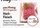 Aktuelles Hackfleisch Angebot bei REWE in Ingolstadt ab 0,89 €