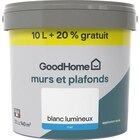 Peinture(d) murs et plafonds GoodHome blanc mat 10L + 20% gratuit - GoodHome en promo chez Castorama Annecy à 27,90 €