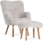 JYSK Sessel HVILSTED m/Hocker Teddystoff off-white von JYSK im aktuellen JYSK Prospekt für 135,00 €