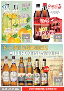 Coca Cola im aktuellen Finkbeiner Prospekt (Konstanz) Coca Cola im Finkbeiner Prospekt "DIE DURSTSTRECKE ENDET HIER" mit 6 Seiten (Konstanz)