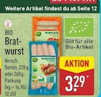 ALDI Nord Lunestedt - Bratwurst Angebot im Prospekt Bratwurst bei ALDI Nord im Lunestedt Prospekt für 3,29 €