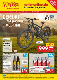 Red Bull im Netto Marken-Discount Prospekt "netto-online.de - Exklusive Angebote" mit 37 Seiten (Ettlingen)