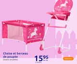 Chaise et berceau de poupée en promo chez Action Lyon à 15,95 €