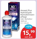 Aosept Plus HydraGlyde Kontaktlinsenpflege im budni Prospekt Aosept Plus HydraGlyde Kontaktlinsenpflege von Alcon im aktuellen budni Prospekt für 15,99 €