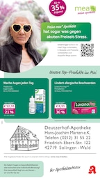 mea - meine apotheke Prospekt für Solingen mit 4 Seiten mea - meine apotheke Prospekt für Solingen: "Unsere Mai-Angebote", 4 Seiten, 01.05.2026 - 31.05.2026