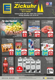 EDEKA Prospekt der Woche "Aktuelle Angebote" Seite 1, 25.08.2025 bis 30.08.2025 für Köln Aktueller EDEKA Prospekt "Aktuelle Angebote" Seite 1 von 24 Seiten für Köln