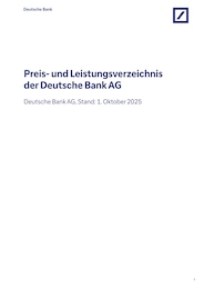 Banken Prospekt von Deutsche Bank Kirchheim Deutsche Bank Prospekt: "Preis- und Leistungsverzeichnis", 41 Seiten, 01.10.2025 - 31.12.2025
