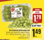Tafeltrauben hell im Angebot bei E center in Coburg Tafeltrauben hell Angebote von Gut & Günstig bei E center Coburg für 1,49 €