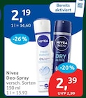 Deo-Spray von Nivea für 2,19 € bei budni im Angebot Deo-Spray von Nivea im aktuellen budni Prospekt