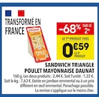 Sandwich Triangle Poulet Mayonnaise - Daunat dans le catalogue Supeco