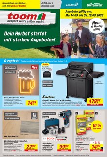 Bohrmaschine im aktuellen toom Baumarkt Prospekt (Karlsruhe) Bohrmaschine im toom Baumarkt Prospekt "Respekt, wer's selber macht." mit 38 Seiten (Karlsruhe)