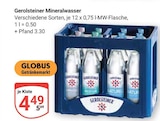Mineralwasser Angebote von Gerolsteiner bei GLOBUS Saarlouis für 4,49 €